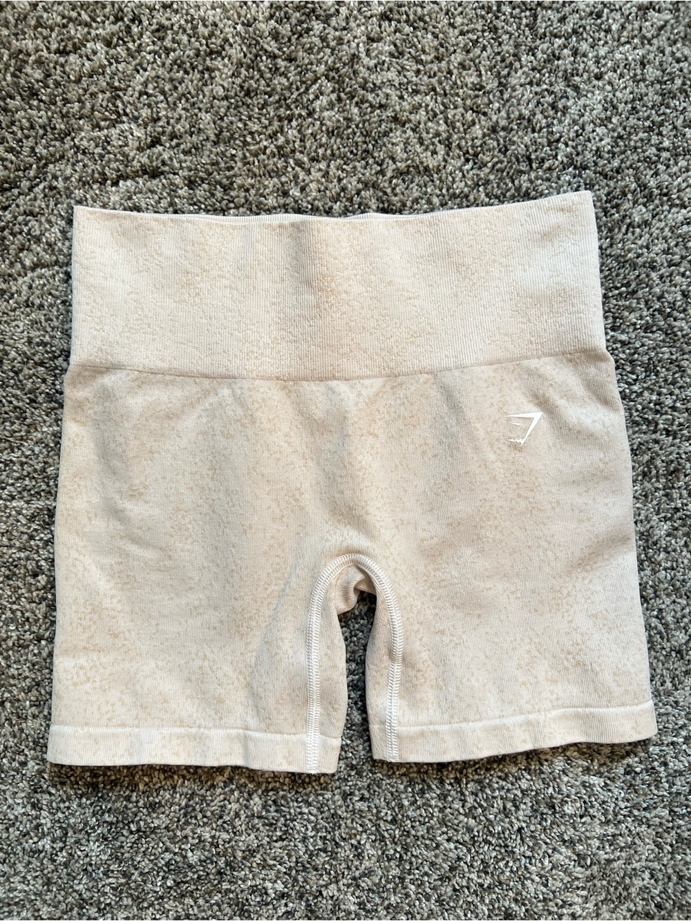 Gymshark Beige Seamless High-Waist Athletic Bike Shorts
